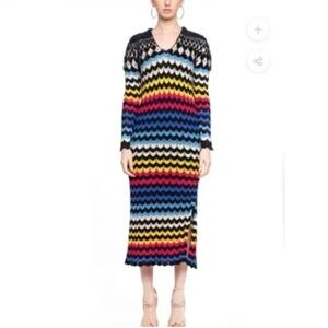 FARM Rio Colorful Chevron Long Sleeve Dress
